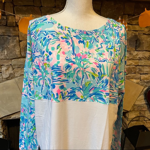 NWT Lilly Pulitzer Finn Top Blue Ibiza Cabana Cocktail Size XL - Picture 2 of 6